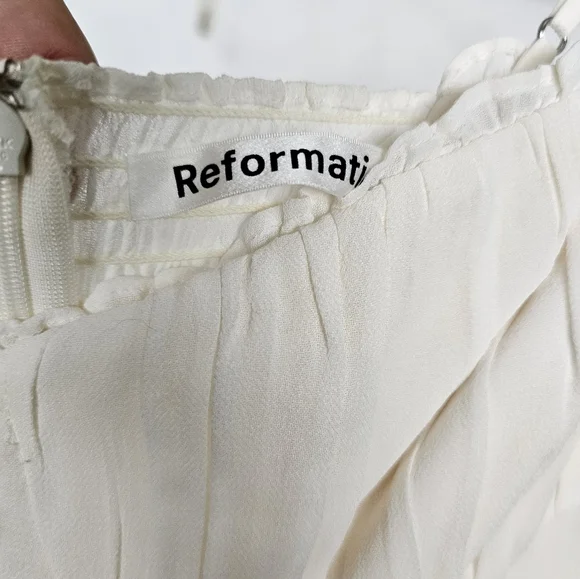 Reformation Harvest Dress White Midi Size 10 - Picture 8 of 10